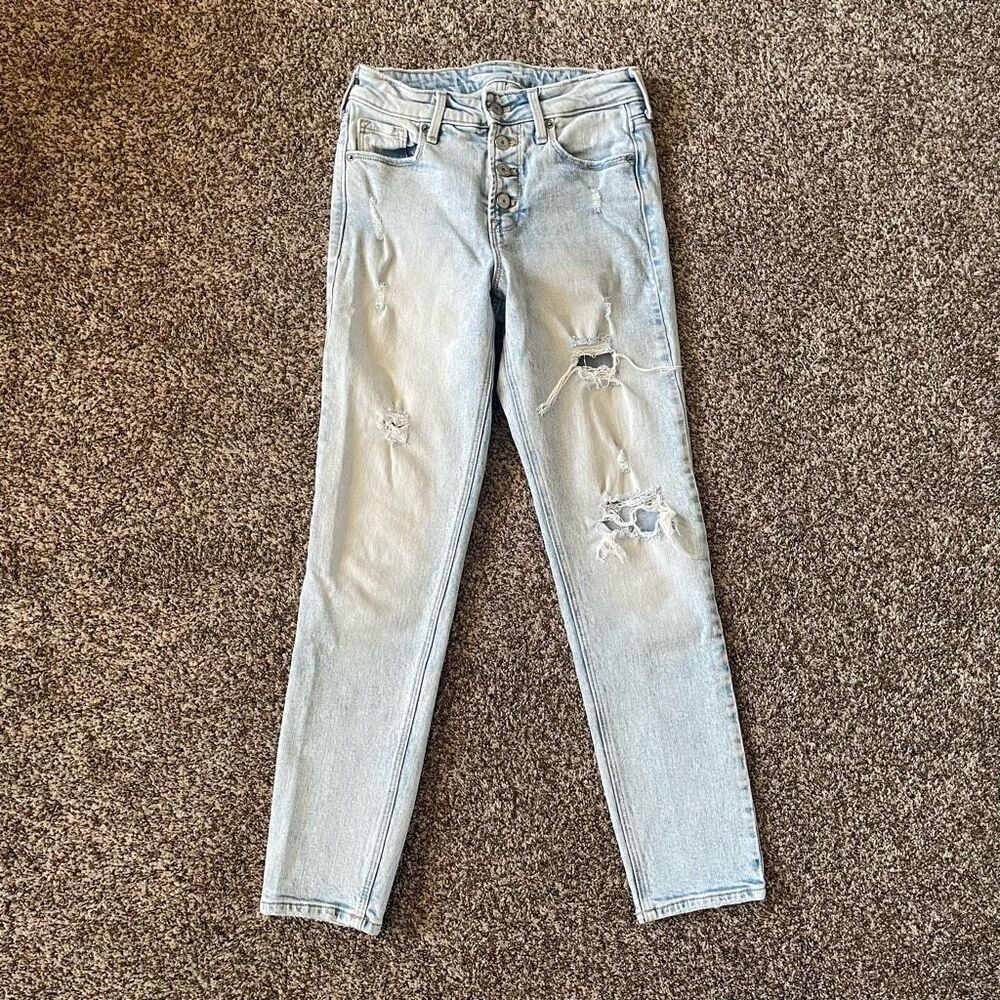 Old Navy Power Slim Straight High Rise jeans light wash women’s size 2